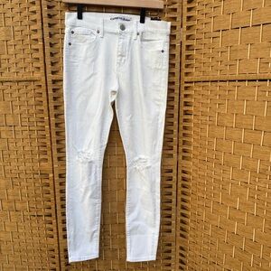 Express Distressed Ankle Legging Mid Rise Jeans White Women’s Size 6 NWT